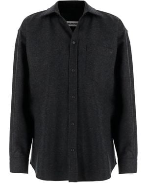 DARKPARK Patch-Pocket Wool Shirt - Black
