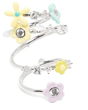YVMIN Anillos Con Motivo De Personajes Y Detalles De Cristal - Blanco