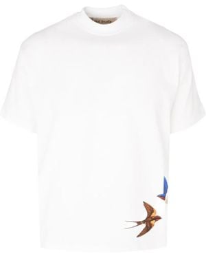 Exit Society Bird-Print T-Shirt - White
