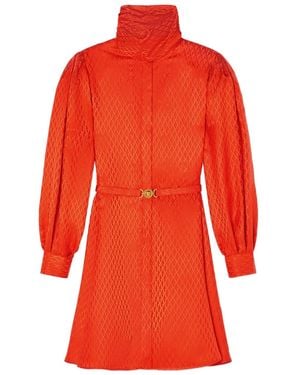 Versace ジオメトリックパターン ベルテッドドレス - レッド