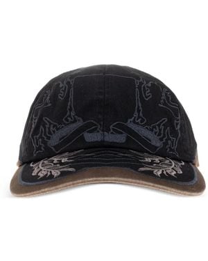 Umbro X Slam Jam Laurel Embroidered Paneled Cap - Black