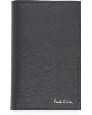 Paul Smith Logo-Print Leather Cardholder - Grey