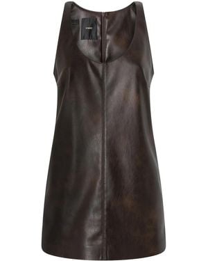 Pinko Short Faux Leather Diricco Dress - Brown
