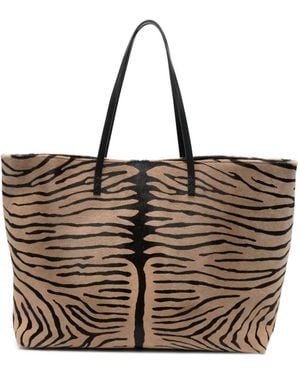 Fendi Mittelgroße Roll Kebir Tote Bag Mit Tiger-Print - Natur