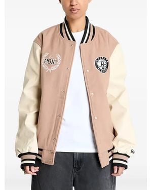 KTZ Brooklyn Nets Nba Lifestyle Varsity Jacket - Natural