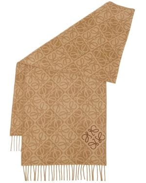 Loewe Anagram Fringed Scarf - Natural