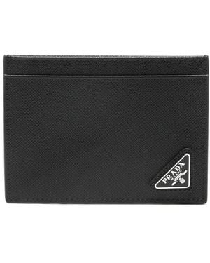 Prada Logo-Plaque Card Holder - Black