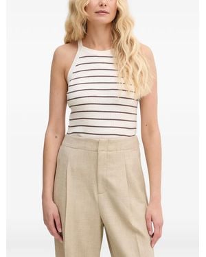 Mos Mosh Mmimanja Caliz Striped Ribbed Top - Natural