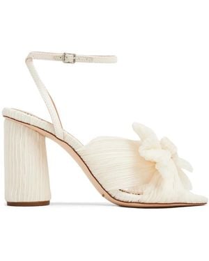 Loeffler Randall Camellia Pleated-Bow 90Mm Sandals - Natural