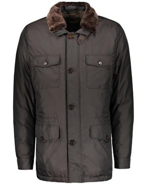 Moorer Fur-Collar Padded Jacket - Black