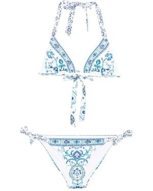 CAMILLA Bikini con estampado de cachemira - Blanco