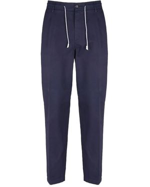 Eleventy Drawstring Pleated Trousers - Blue