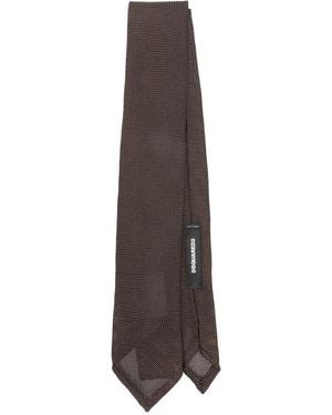 DSquared² Semi-Sheer Silk Tie - Brown