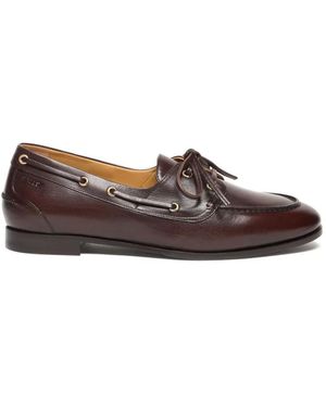 Bally Plume Leather Boat Shoes - Brown