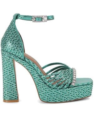Kurt Geiger Crystal Strap Plataform Heels - Green