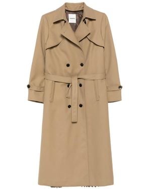Sandro Trenchcoat Met Dubbele Rij Knopen En Ceintuur - Naturel