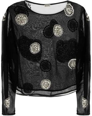 Bode Embellished Blouse - Black
