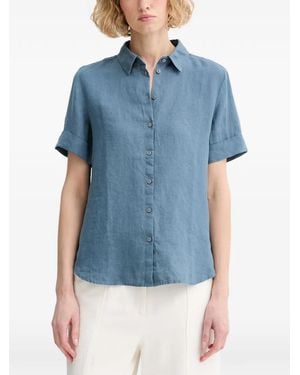 Marc O' Polo Short-Sleeve Linen Shirt - Blue