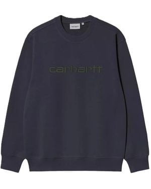 Carhartt Logo-Embroidered Crew-Neck Sweater - Blue