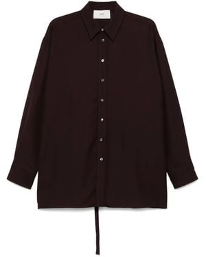 Ami Paris Back-Slit Shirt - Brown