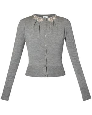 Erdem Appliqué Detail Cardigan - Grey