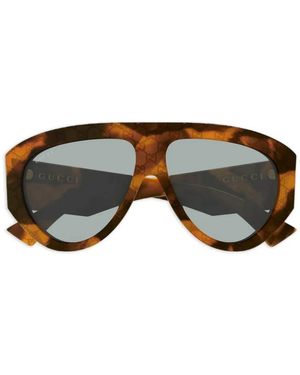 Gucci Gg-Monogram Pilot Sunglasses - Black