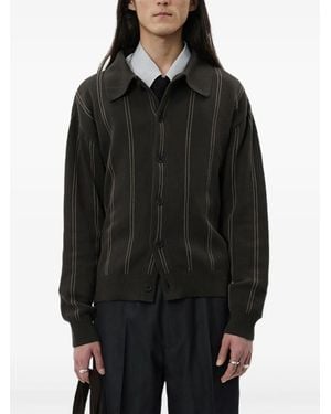 mfpen Cardigan Mit Nadelstreifen - Schwarz