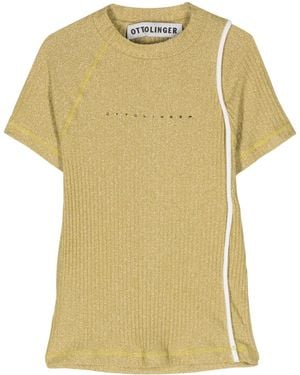 OTTOLINGER Logo-Print Lurex-Detail Top - Yellow