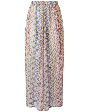 Missoni Pantalones De Punto En Zigzag - Blanco