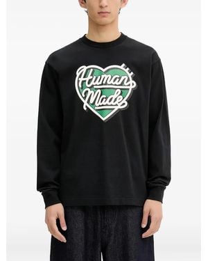 Human Made Heart-Logo Long-Sleeve T-Shirt - Black