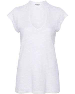Isabel Marant Zankou Linen T-Shirt - White