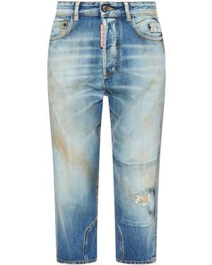 DSquared² Distressed Cropped Jeans - Blue