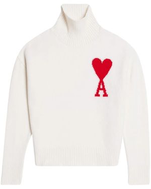 Ami Paris Ami De Coeur タートルネック セーター - ホワイト