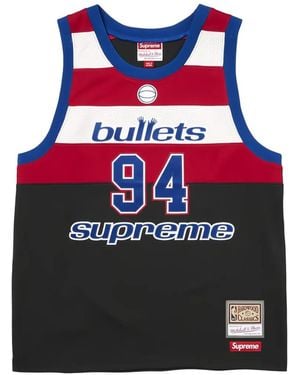 Supreme X Mitchell & Ness Logo-Print Tank Top - Blue