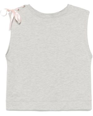 Repetto Top sin mangas con detalle de cinta - Blanco