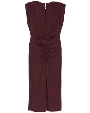 Imperial Ruched Keyhole-Detail Dress - Purple