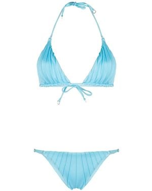 Noire Swimwear Gathered Bikini Set - Blue