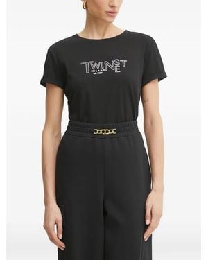 Twinset Logo-Print T-Shirt - Black