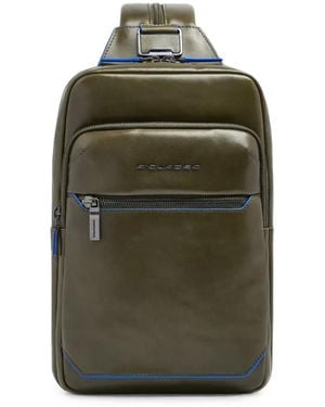 Piquadro Convertible Leather Sling Bag - Green