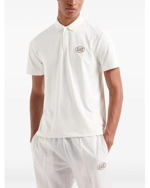EA7 Poloshirt Mit Logo-Applikation - Weiß