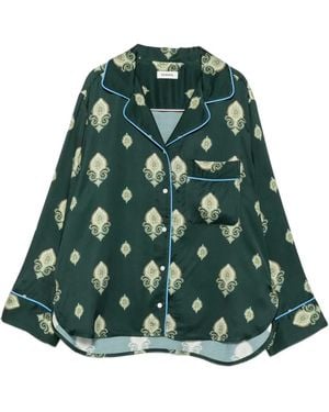 Sandro Paisley-Print Long-Sleeve Shirt - Green