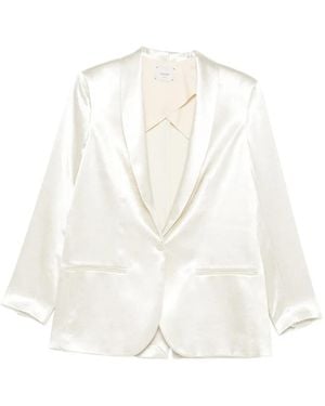 Alysi Smoking Shawl Collar Jacket - White