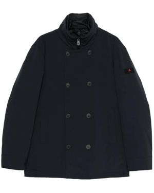Peuterey Double-Breasted High-Neck Coat - Blue