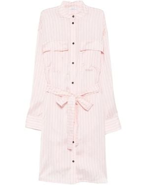 Ferragamo Vestido camisero midi con cinturón - Rosa