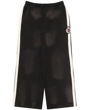 424 Crest Distressed-Effect Track Pants - Black