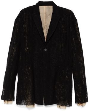 CHIAHUNG SU Patchwork-Detail Blazer - Black