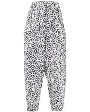 Stella McCartney Orange-print Cropped Trousers - Multicolour