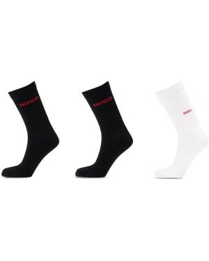 HUGO Logo-Knit Socks (Pack Of Three) - Black