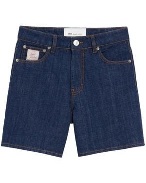 Ami Paris Pantalones vaqueros cortos con etiqueta Heritage - Azul