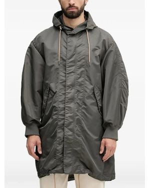 ARMANI EXCHANGE Cappotto Con Zip E Cappuccio - Grigio